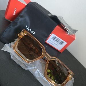 Livho Womens Sunglasses Rectangular oversized Tortoiseshell